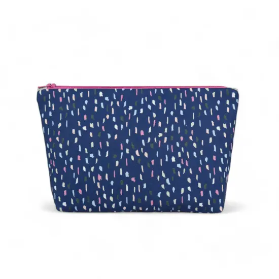 Crosscut Sewing Co.&reg; Zipper Pouch Sewing Project Kit for Beginners with Fabric, Instructions and Video Navy rain {3}