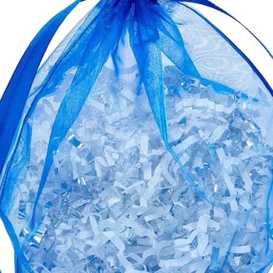Wide Round Flat Bottom Organza Bags 6 1/2 '' X 4 '' X 7 '' for Decorative Favors Royal Blue {5}