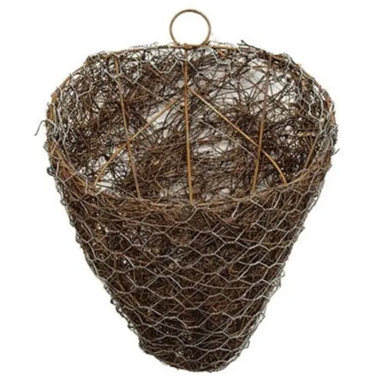 Angelvine & Chicken Wire Wall Cone Basket {1}