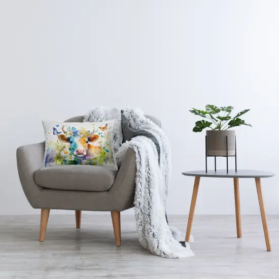 Modern Cottage Cow Decorative Printed Throw Pillow Design by Alina Georgescu, 14 x 7 x 20 {2}