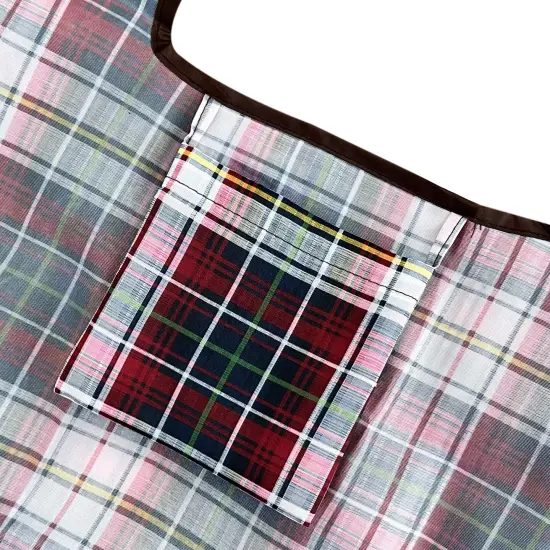 Wrapables Foldable Tote Nylon Reusable Grocery Bag (Set of 2), Red Plaid {5}