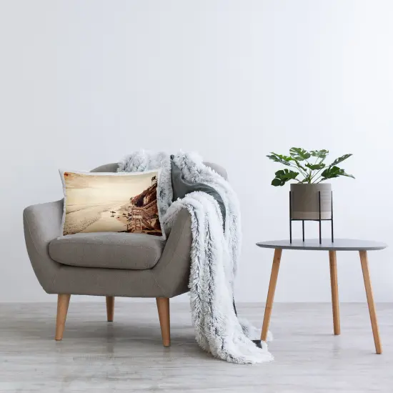 Sunset & Surf Landscape Decorative Printed Throw Pillow Design by Sisi and Seb, 14 x 7 x 20 {2}