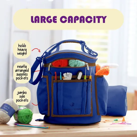 Hearth & Harbor Crochet Bag Organizer Kit Royal blue {3}