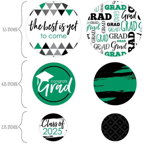 Big Dot of Happiness 2025 Green Graduation Party Giant Circle Confetti - Party Decorations - Large Confetti 27 Count {3}