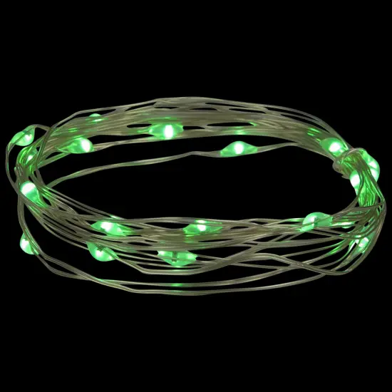 Northlight LED Micro Fairy Christmas Lights - Green - 6ft Copper Wire - 20ct {4}