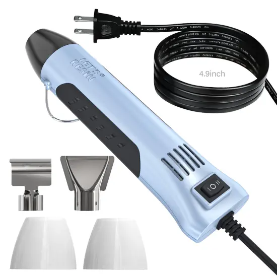 LET&rsquo;S Resin Heat Gun for Resin,350W Fast Heating Dual Temp Heat Gun (482&deg;F~752&deg;F) with 3 Nozzles and 2 Silicone Covers,4.9Ft Long Cable Heat Gun for Crafting,Shrink Tubing,Vinyl Wrap,Epoxy Resin {1}