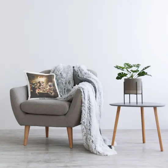 Dogs Playing Cards Design by Jim Baldwin Throw Pillow  {2}