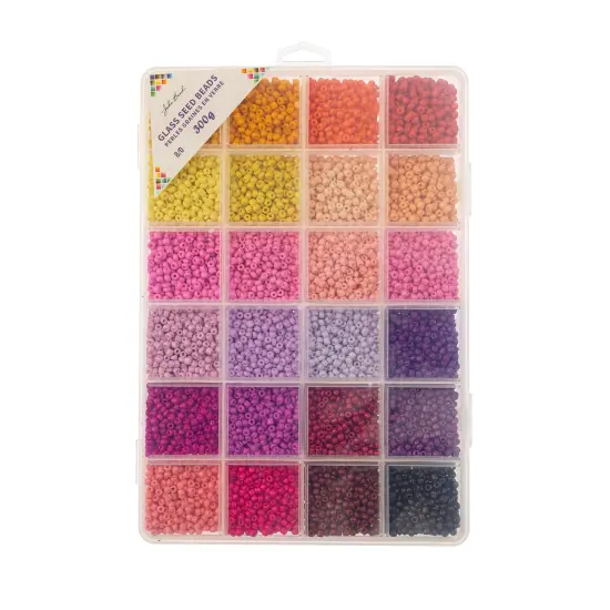 John Bead 12500pcs Assorted 24 Colors Glass Seed Beads 8/0 Jewelry Making Bead Box Warm Tone Palette {4}