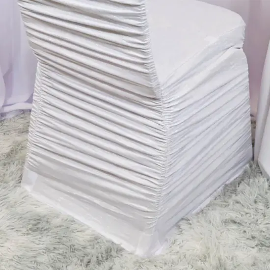Embossed Rouge Style Spandex Banquet Chair Cover White {5}