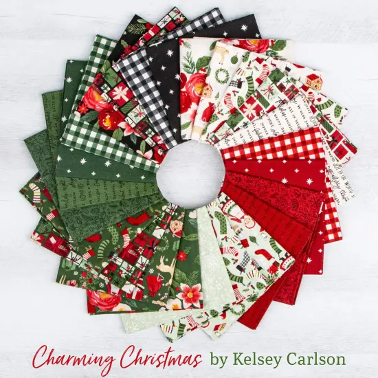 Stars in Black (c16355-black) | Charming Christmas | Kelsey Carlson | Riley Blake {2}