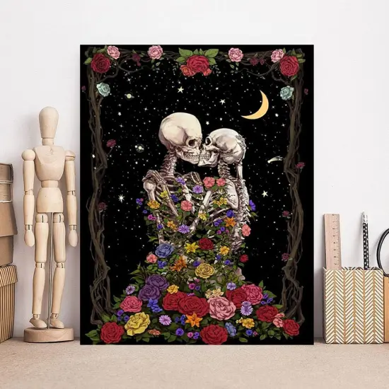 Diamond Painting Kits for Adults - Skeleton skeleton DIY 5D Diamond Art Kits Full Drill Diamond Dots Paintings with Diamonds Gem Art and Crafts Home Decor 12x16inch {2}