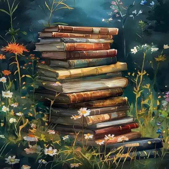 Books Diamond Art Kits for Adults, Flower 5D Diamond Painting for Adults, Crystal Gem Art Painting Kit for Wall Home Decor 12x16 inch {1}