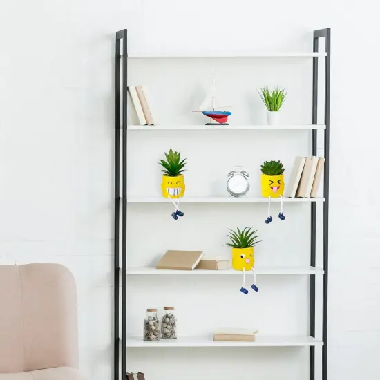 3Pcs Fake Plant Faux Succulents Cute Hanging Leg Potted, Creative Artificial Succulent Plants with Pots, Mini Vibrant Yellow Potted Succulents for Home/Office/Shelf Decor {3}