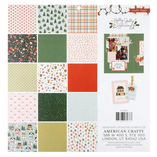 Crate Paper Holly Jolly Paper Pad 12"X12"-48 Sheets {3}
