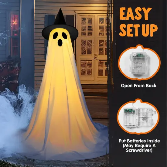 2 Packs 47'' Halloween Decorations Outdoor Standing Ghost {5}