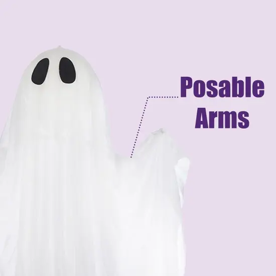 Hanging Light up Ghost Halloween Decor - Warm White {4}