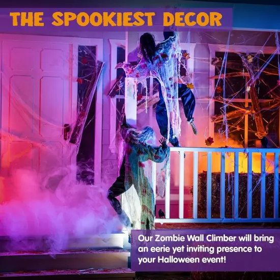 2 Pack 47" Halloween Climbing Zombies Wall Decoration {2}