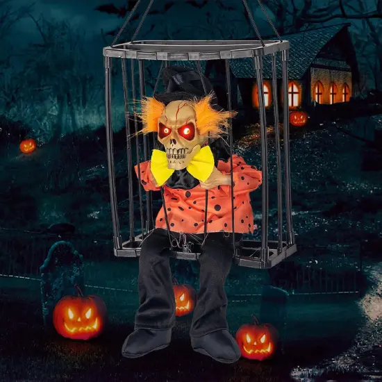 Hanging Ghost Skull Animated Skull Halloween Decorations {1}