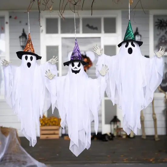 3 Pack 24.8" Halloween Hanging Ghost Decorations {5}