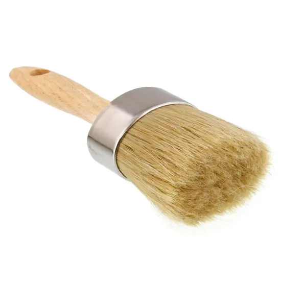 Multi Use 2-1/8" Oval Chalk and Wax Brush for Chairs, Dressers, Cabinets and Other Wood Furniture - 100% Natural Bristles, Lightweight, Rust Resistant {5}