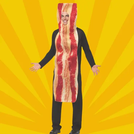 Bacon Strip Costume Funny Food Tunic One Piece Halloween Party Outfit {1}
