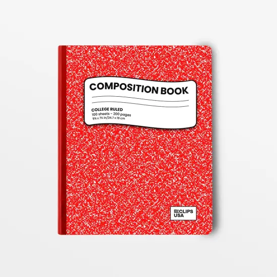 Red Marble Composition Notebook, Wide-Ruled &ndash; 48 Ct {1}