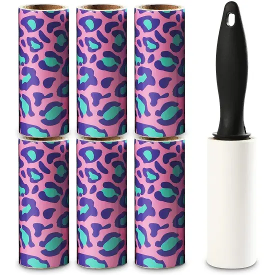 Mini Lint Roller for Travel, 6 Refills (7 Pieces) Multicolor {1}