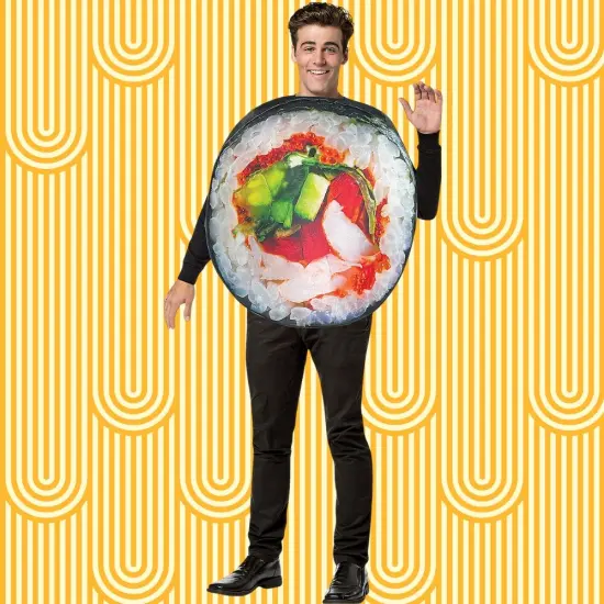 Get Real Sushi Roll Adult Costume Funny Food Tunic Photo Print Halloween Party Outfit {4}