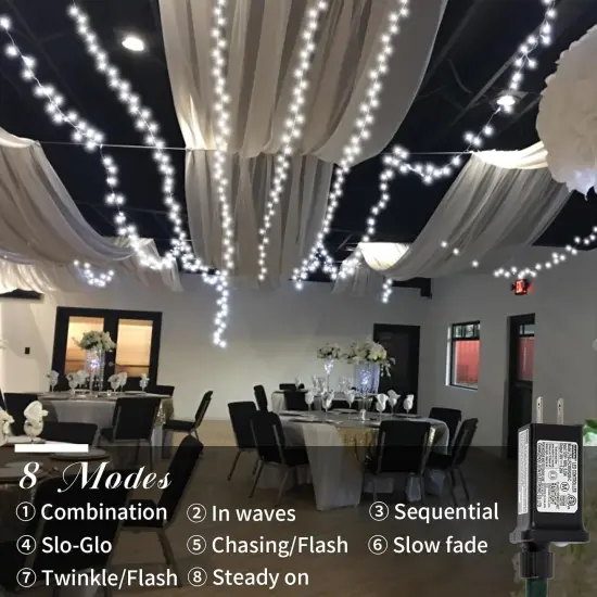 165ft 500 LED White String Light with 8 Modes {2}