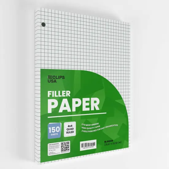 Quad-Ruled Filler Paper &ndash; 150 Sheets &ndash; 36 Packs {3}