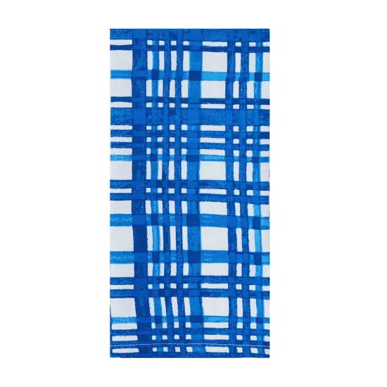 Blue Bunnies & Plaid Easter Spring Theme Kitchen Dishtowels Set of 2 {5}