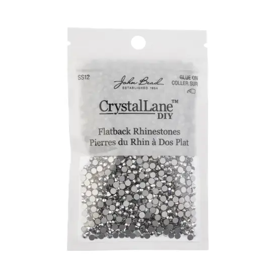 Crystal Lane DIY SS12 Glass Flatback Rhinestones, 2880pcs Metallic Silver {3}