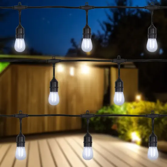 Northlight LED S14 Patio String Lights -Clear - 19.25' Black Wire - 20 ct {1}