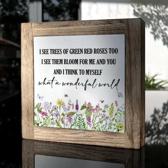 Spring Decor, Wooden Box Signs for Home Decor, Flower Sign Wall Decor {3}