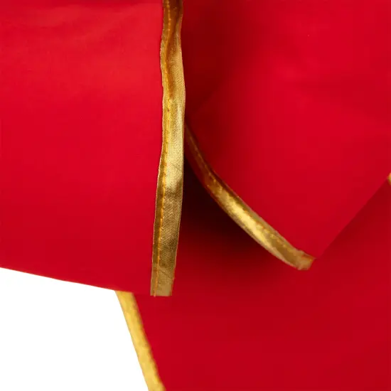 Northlight Giant 3D 11-Loop Velveteen Commercial Christmas Bow with Trim - 40" - Red and Gold {6}