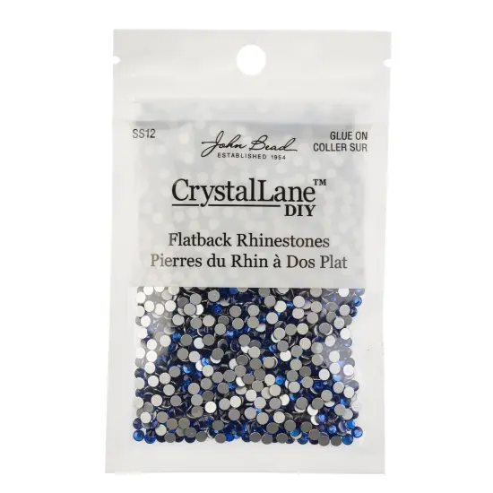 Crystal Lane DIY SS12 Glass Flatback Rhinestones, 2880pcs Sapphire {3}