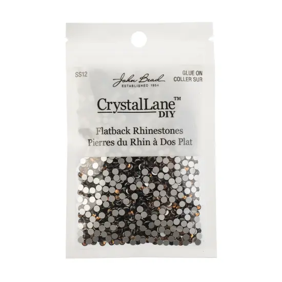 Crystal Lane DIY SS12 Glass Flatback Rhinestones, 2880pcs Smoked Topaz {3}