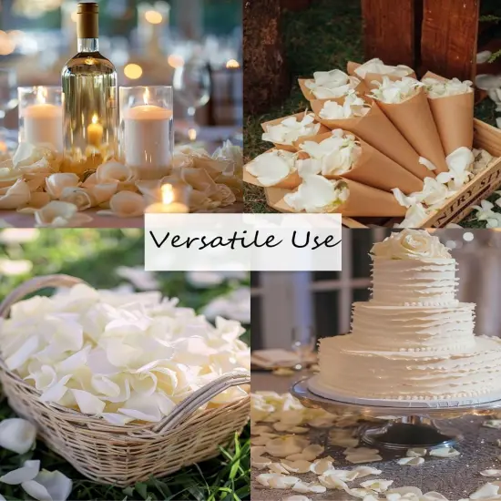 REAL Rose Petals, Pearl White Freeze-Dried Petals Biodegradabel Wedding Natural Confetti, Perfectly Preserved Flower Petals {3}