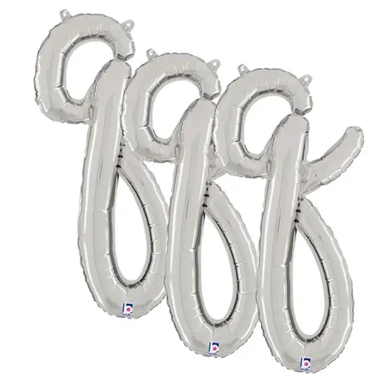Betallic&reg; 24 inch Script Letter Q Silver Air Fill Only {6}