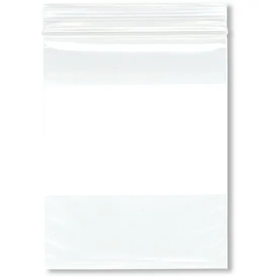 Plymor 4" x 5" (Pack of 100), 2 Mil White-Block Zipper Reclosable Plastic Bags {1}