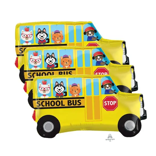 Anagram&reg; 30" Back to School Bus Balloon {5}