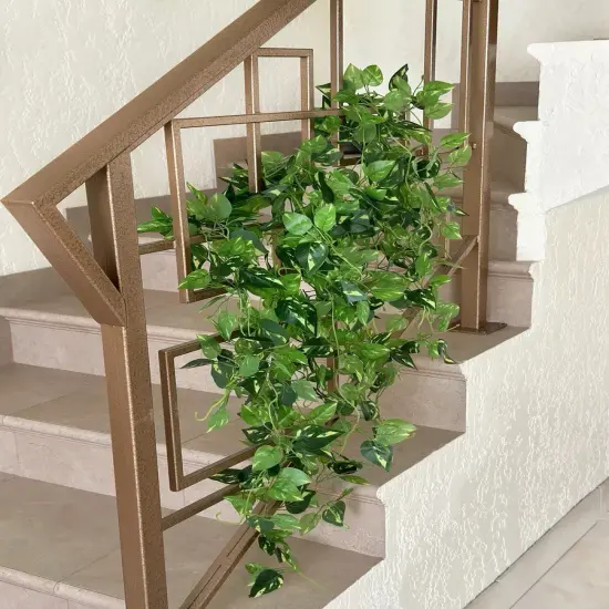 2pcs Artificial Hanging Plants Fake Hanging Greenery Leaves Faux Ivy Vine for Indooor Outdoor Decor Home Room {2}