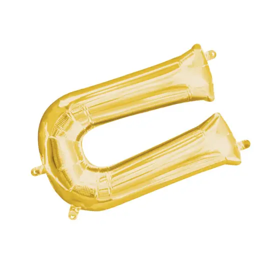 Anagram&reg; 16" Gold Letter U Balloon Air Fill Only Foil Mylar {5}