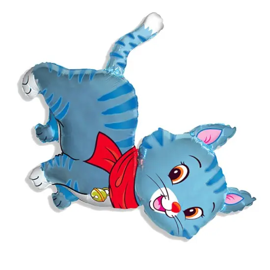 Lovely Cat Blue Foil Balloon Large Shape 37" {6}