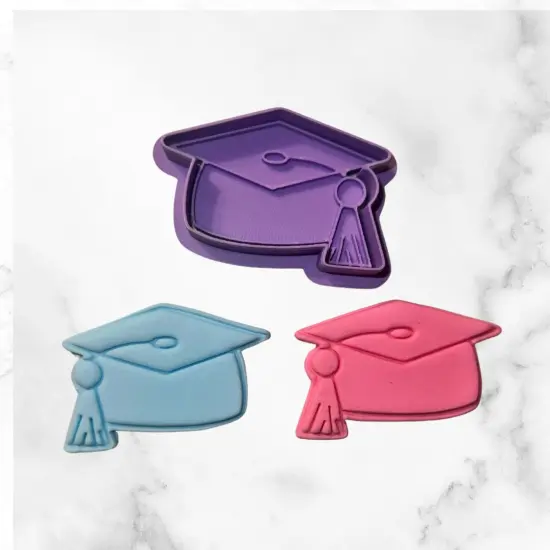 Grad Cap W/ Name Plaque Cookie Cutter and Stamps {2}