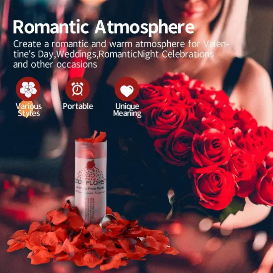 1500 PCS Dark-Red Silk Rose Petals for Valentine's Day,Romantic Night,Wedding,Proposal Anniversary Flower Decorations {4}