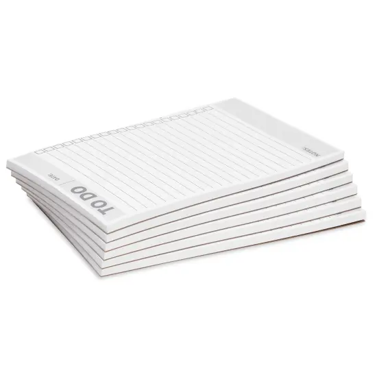 6 Pack To Do List Notepads, Daily Reminder Checklist (8.5 x 5.5 In, 60 Sheets Each) White {7}