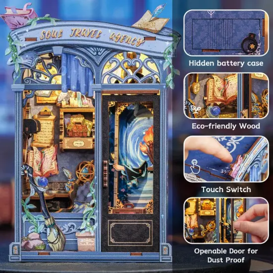 Soul Travel Agency Dollhouse Book Nook Kit - Miniature Wizardi Roombox Kit {2}