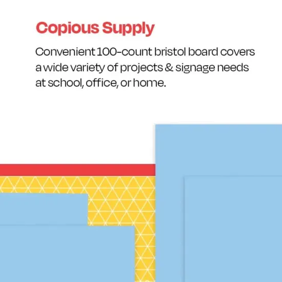 School Smart Folding Bristol Board, 12 x 18 Inches, Blue, Pack of 100 {6}
