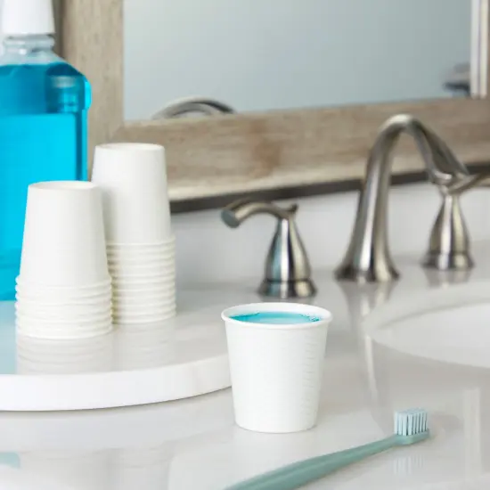 100 Pack 4 Oz Mini Disposable Paper Cups for Espresso, Mouthwash, Tea, Coffee - Plain White {3}